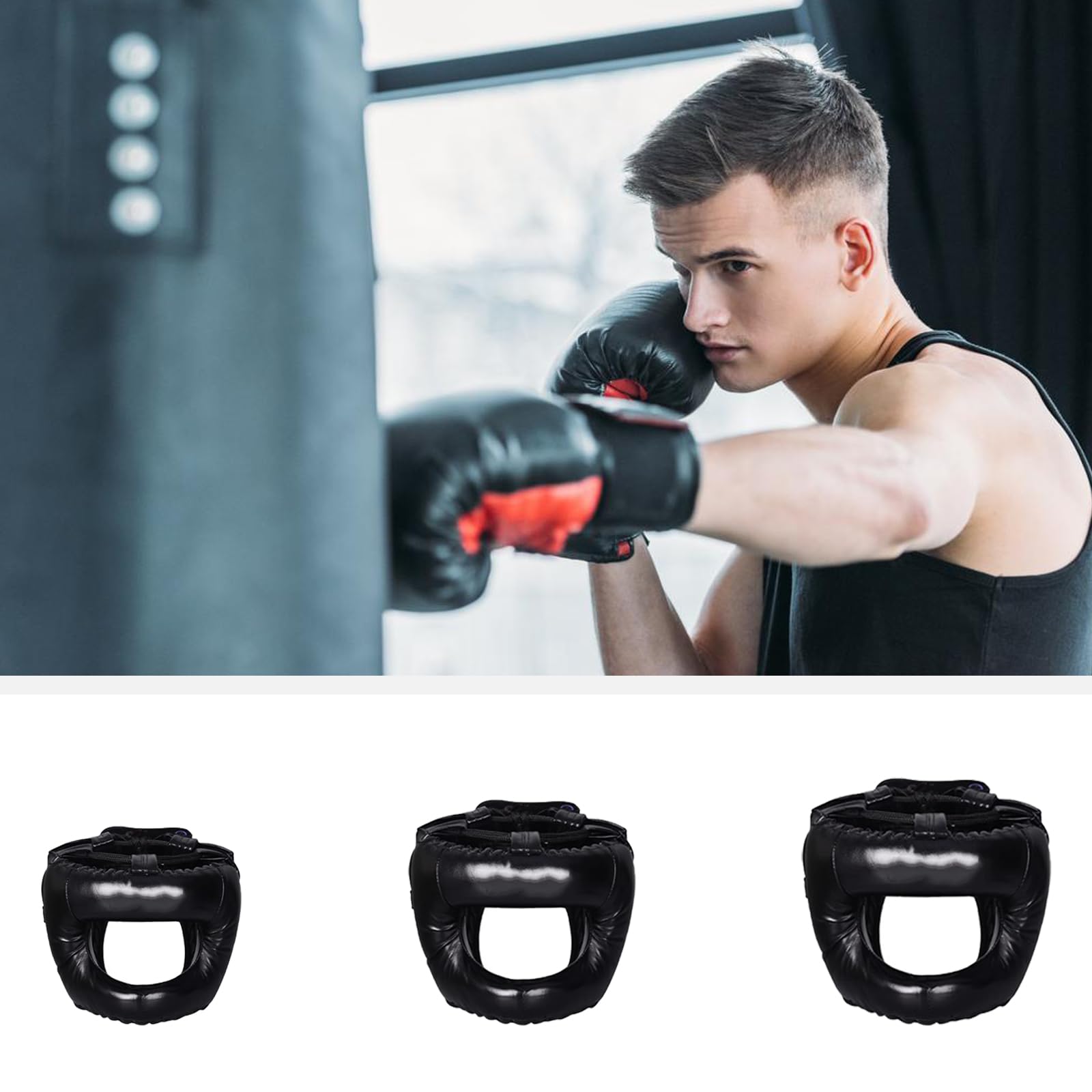 ボクシングヘッドギア Amazon | PUレザーボクシングヘッドギア360度サラウンドヘッド